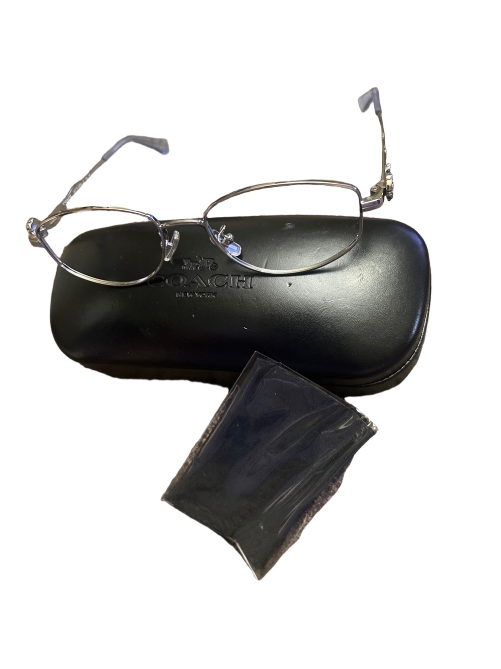 Coach Eyeglasses Frames HC 5145 B 9001 Shiny Silver Tea Rose Eyewear Collection